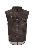 Cropped Camo Denim Vest