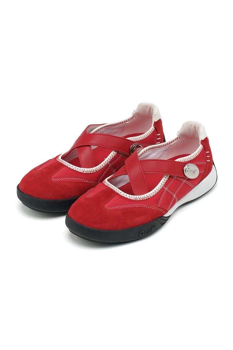 Shiny Red Ballet Trainers