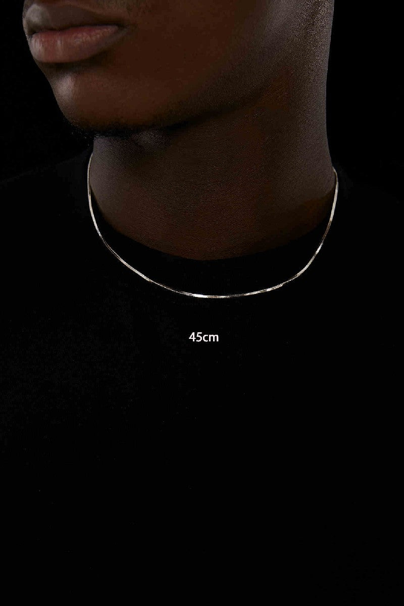 Box Chain Silver Necklace