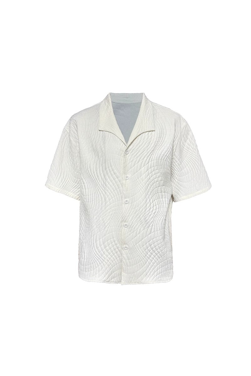 Seagull Collar Crinkle Shirt