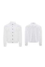 Textured Embroidered Cropped Shirt