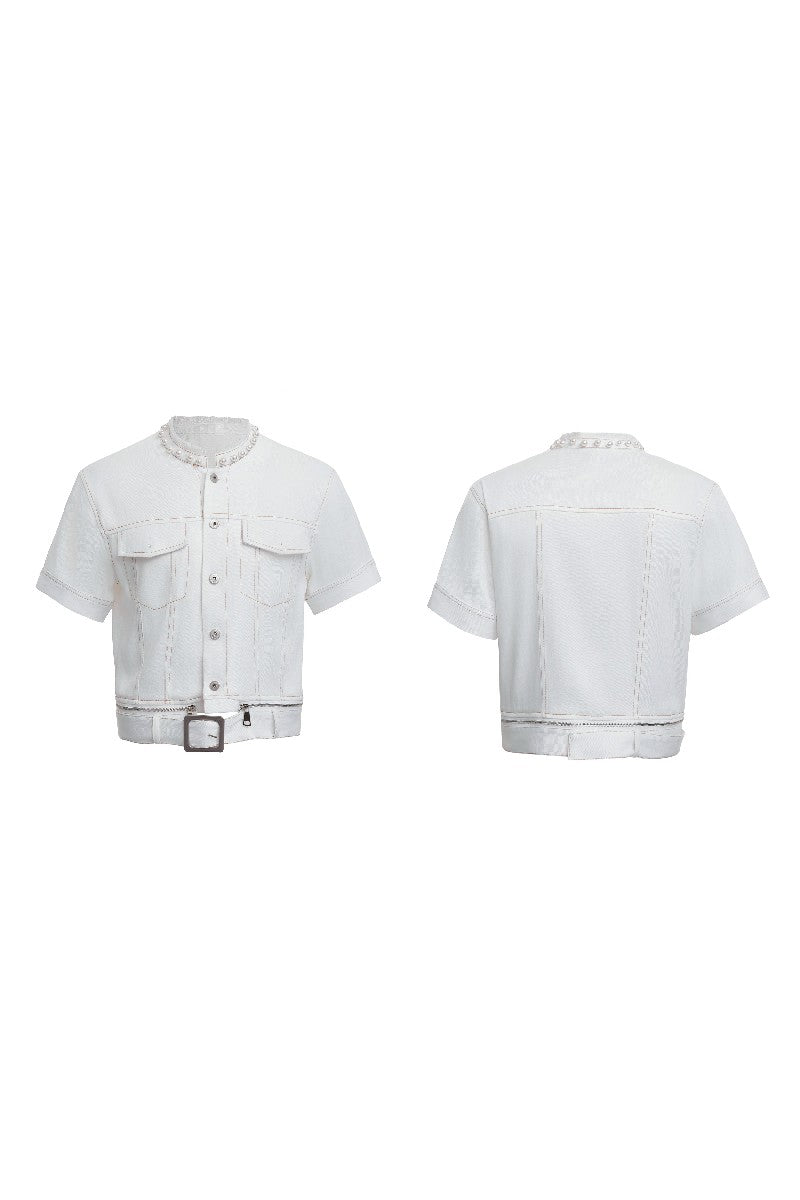 Pearl Trim Denim Shirt