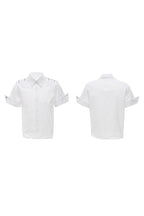 Metal Buckle Deconstructed Shirt