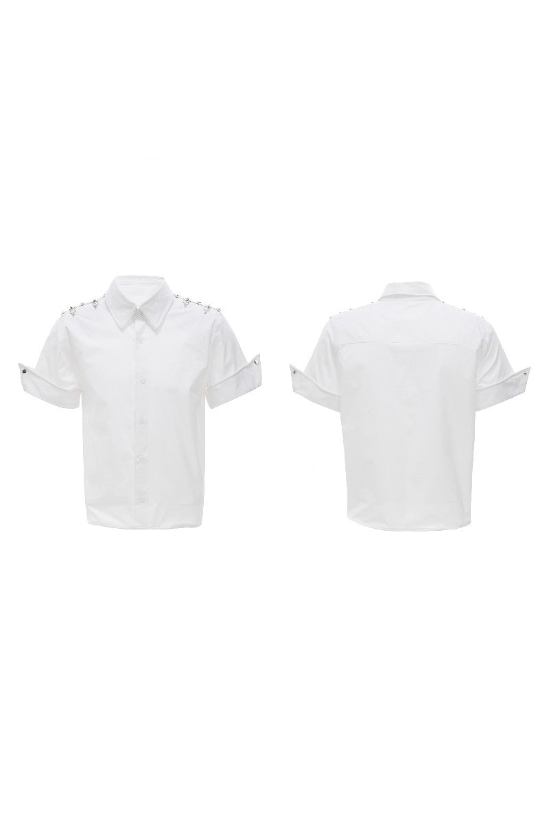 Metal Buckle Deconstructed Shirt