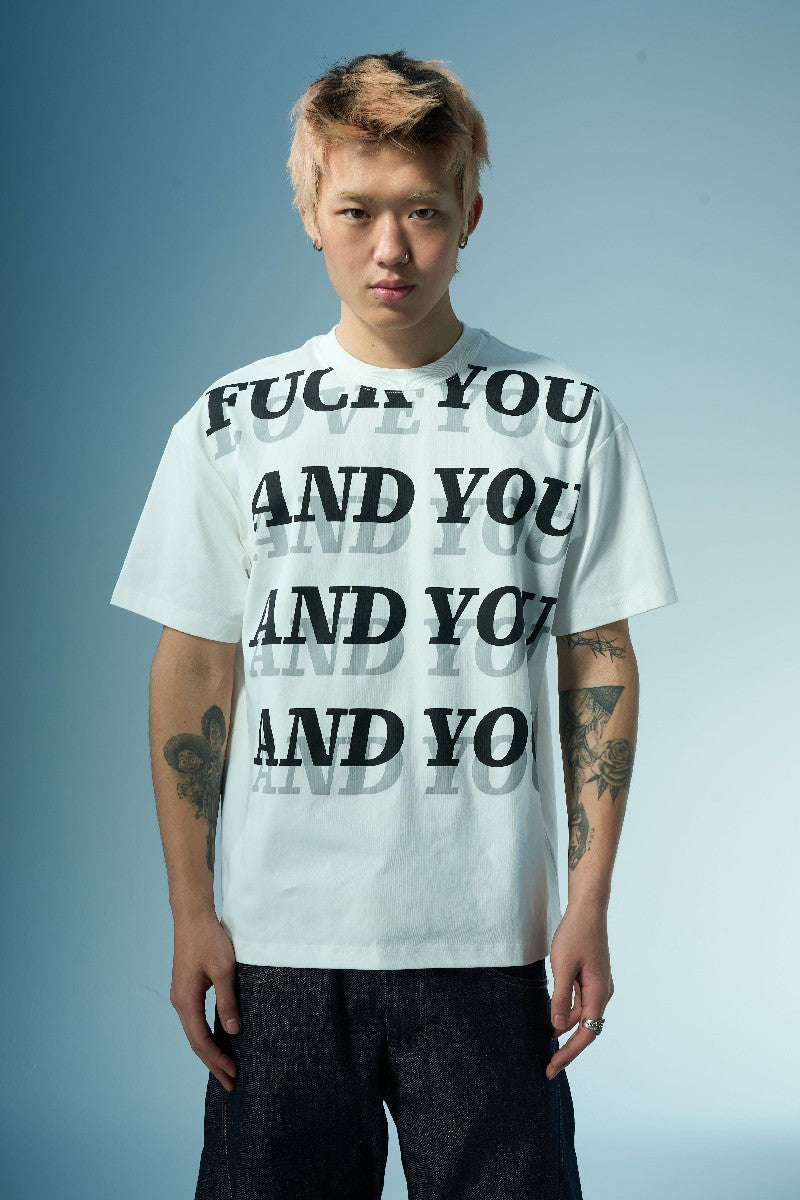 Slogan Lettering Crewneck Tee