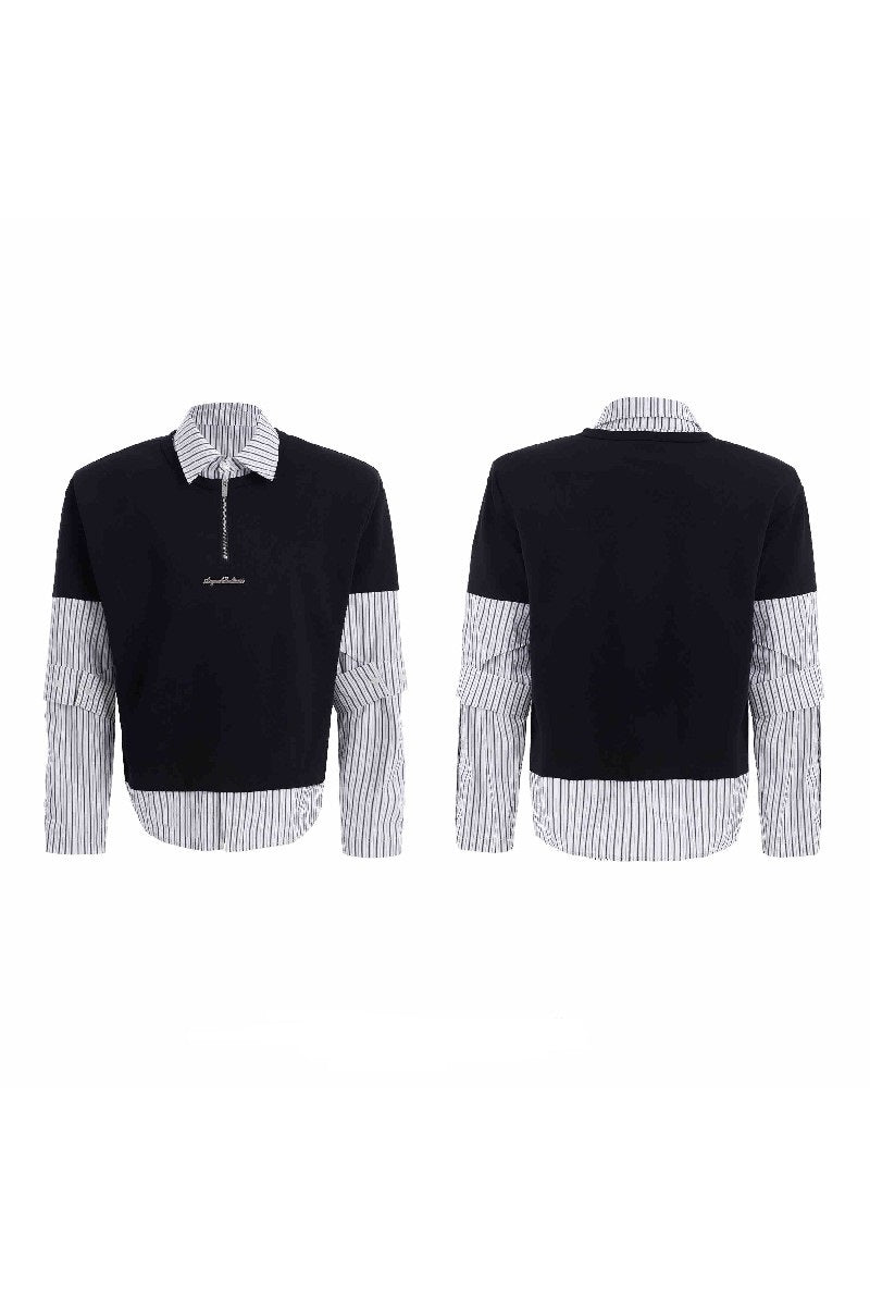 Layered Striped Shirt Tee