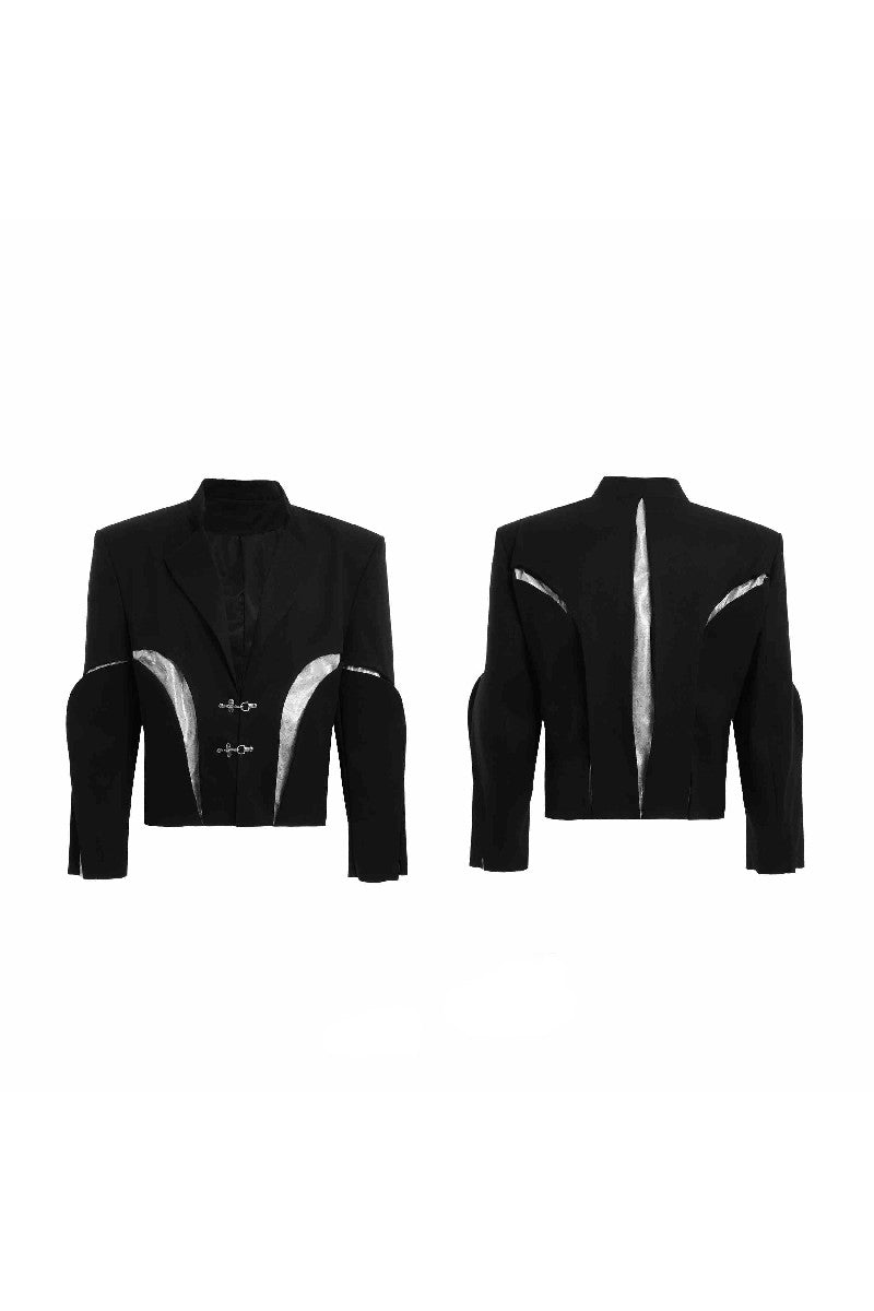 Deconstructed Textured Cropped Blazer