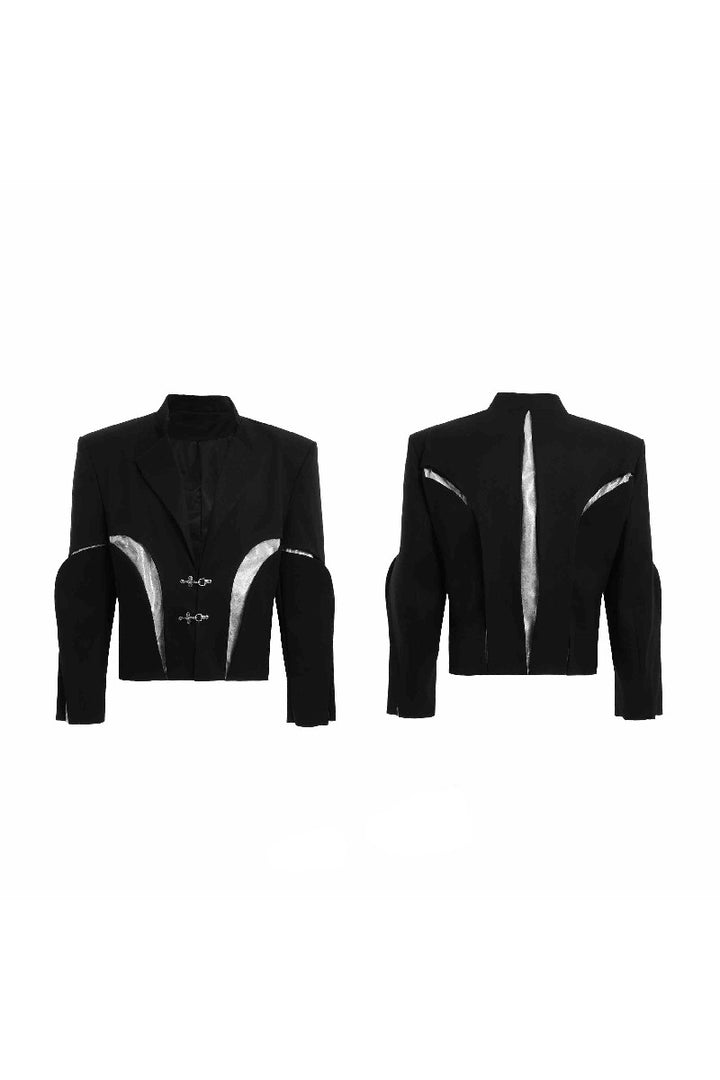 Deconstructed Textured Cropped Blazer