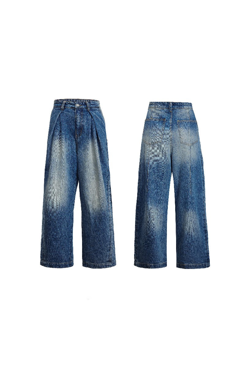 Washed Gradient Embroidered Jeans