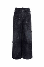 Double Layer Hand-Painted Jeans