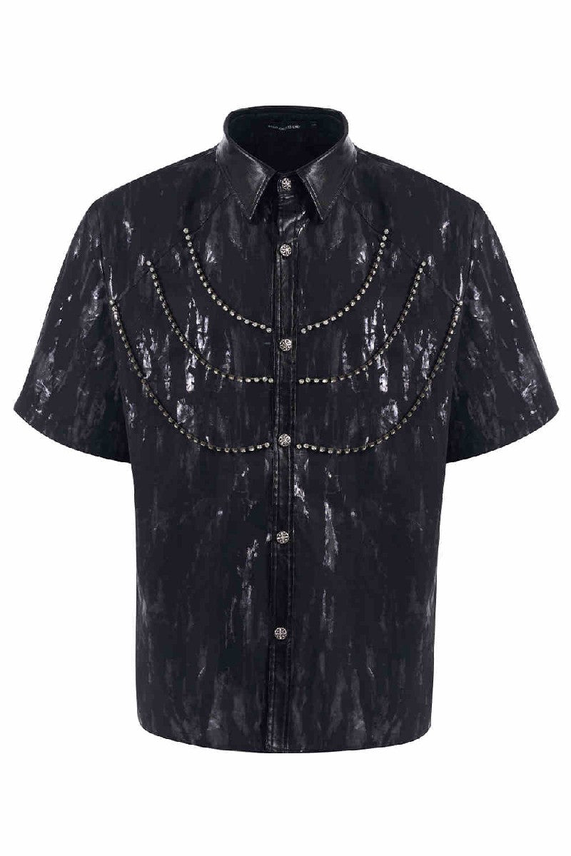 Metallic Padded Shoulder Shirt