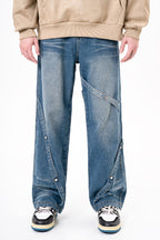 Retro Strap Loose Jeans