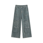 Distressed Multi-Pocket Cargo Jeans