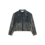 Shoulder Pads Washed Denim Jacket