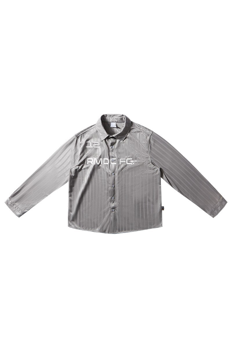 Silk-Texture Striped Shirt