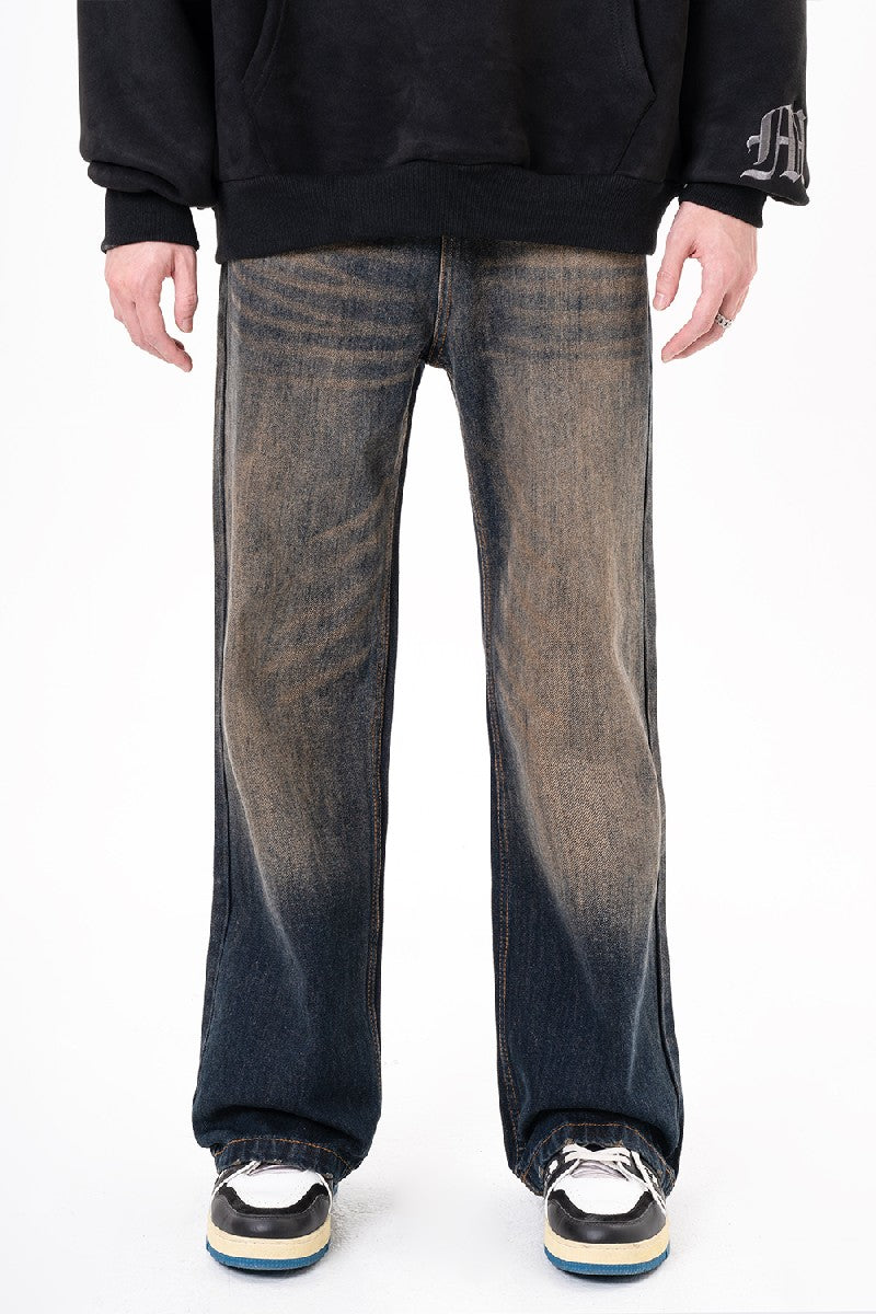 Distressed Straight Loose Jeans