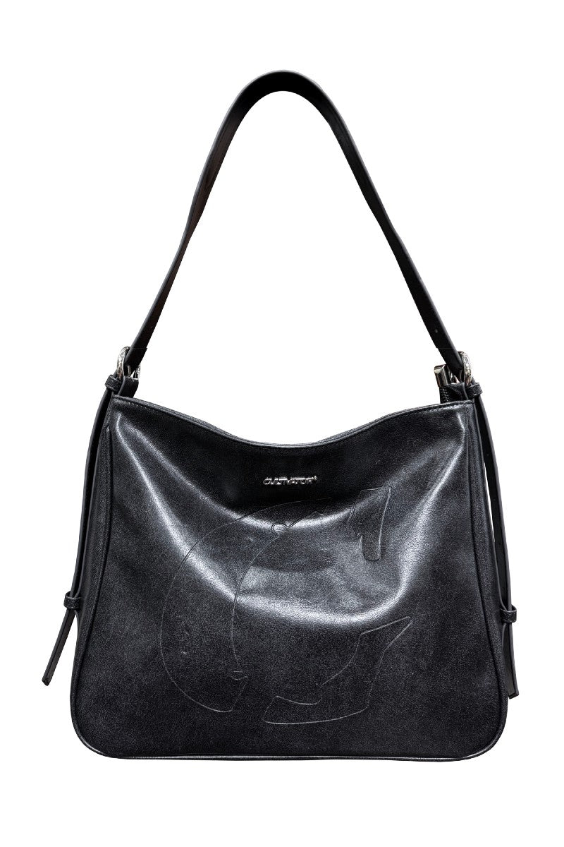 Cracked Leather C-Design Tote Bag