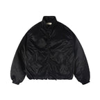 Pleated Stand Collar Vintage Nylon Jacket
