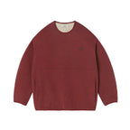 Dual-Tone Vintage Embroidered Loose Fit Sweater
