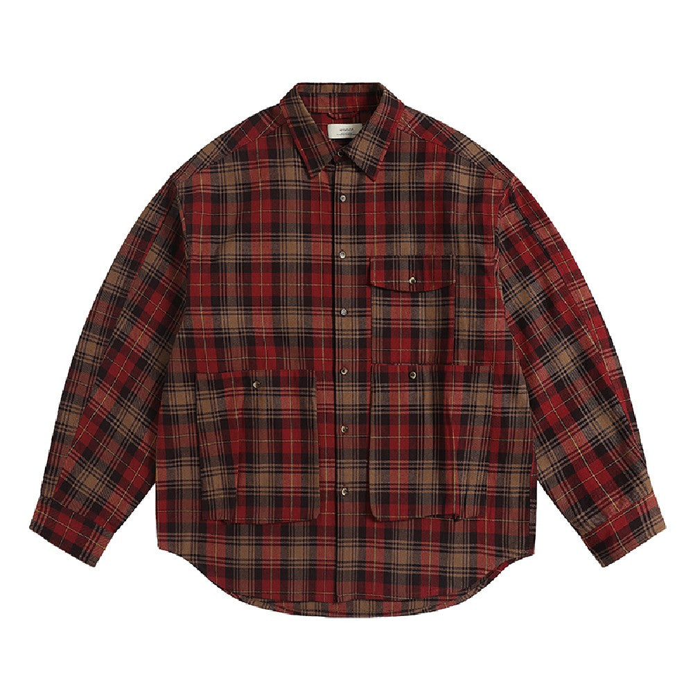 Red Checkered Casual Jacket