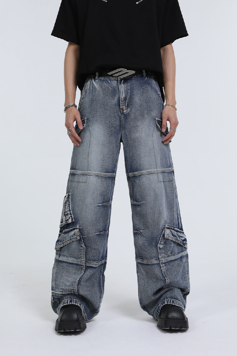 Vintage Multi-Pocket Cargo Jeans