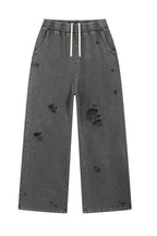 Snow Wash Ripped Jeans