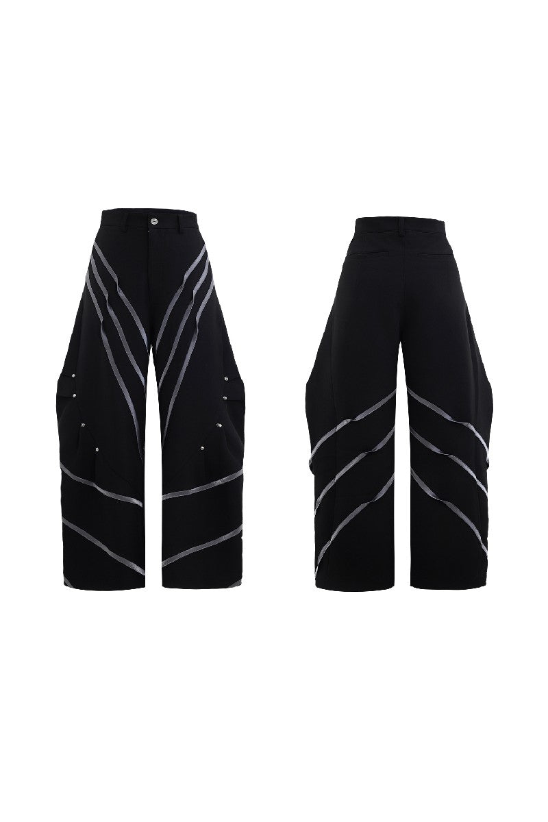 Striped Studded Blade Trousers