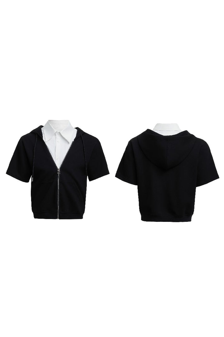 Hooded Patchwork Shirt