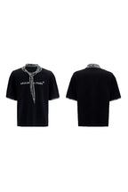 Silver Tie Print Short Sleeve Tee