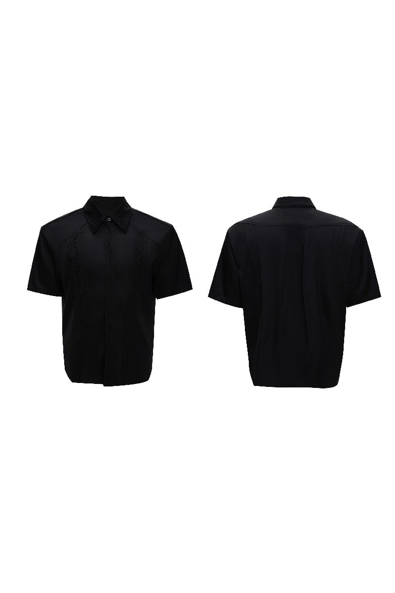 Embroidered Padded Shoulder Shirt