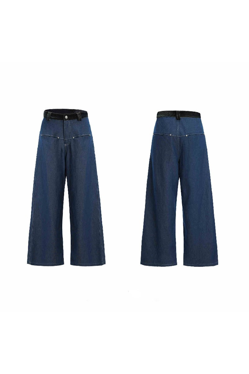 Snakeskin Patchwork Denim