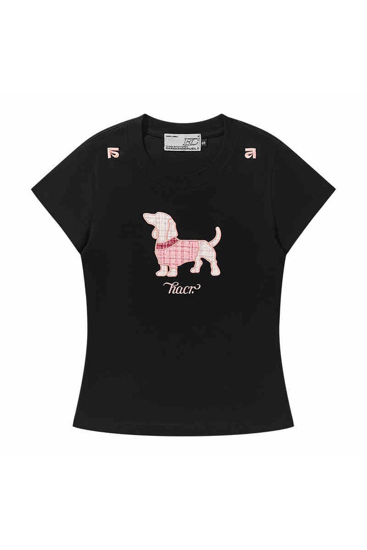 Bouclé Dog Embroidered Tee
