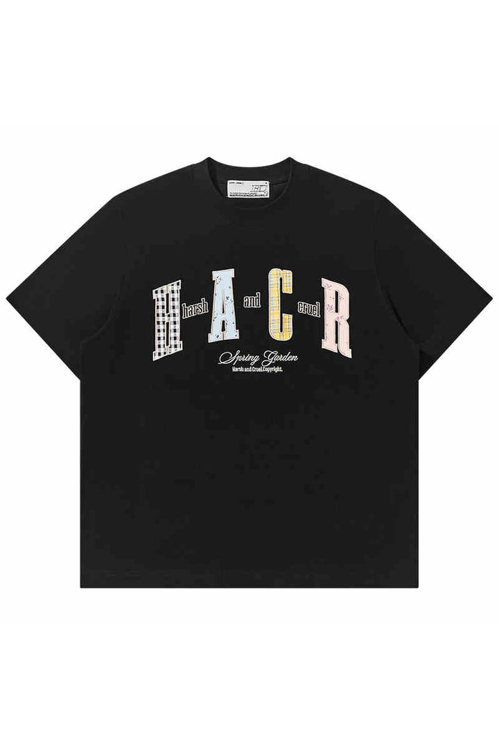 Colorblock Floral Patch Tee