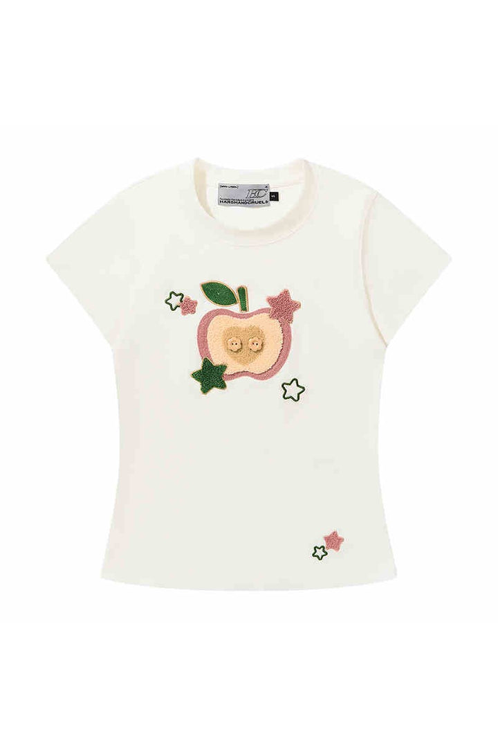 Plush Apple Embroidered Tee