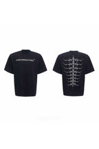 Studded Embroidered Spine Cotton Tee