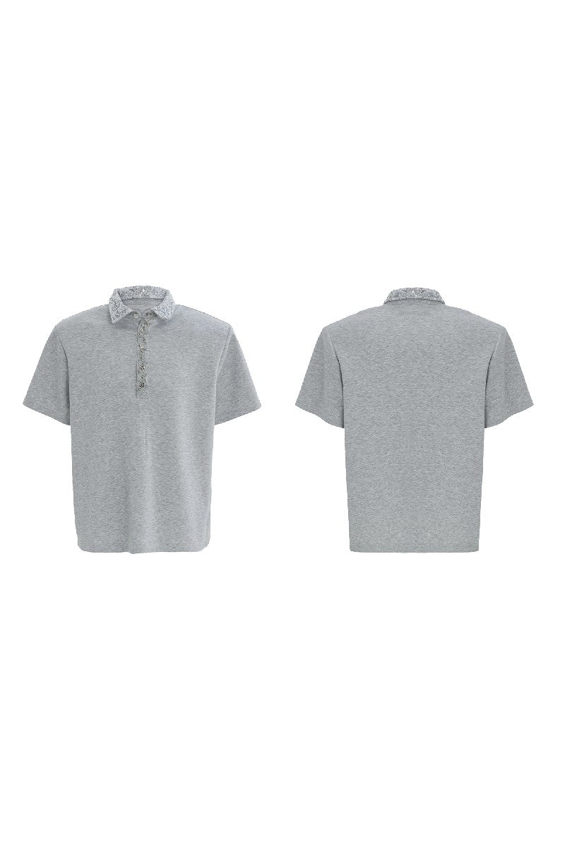 Sequin Safety Pin Polo Tee