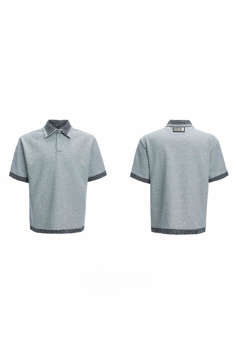 Plaid Layered Polo Tee