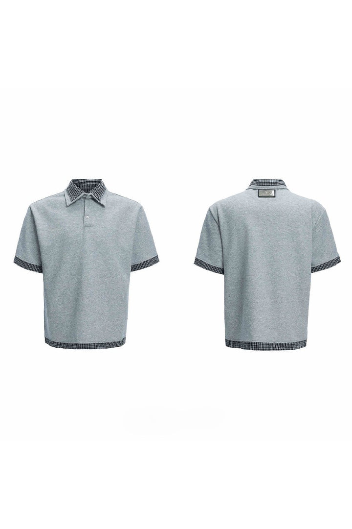 Plaid Layered Polo Tee