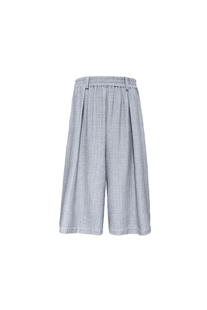 Pleated Check Capri Pants