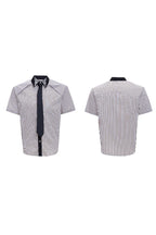 Rhinestone Stripe Patchwork Shirt