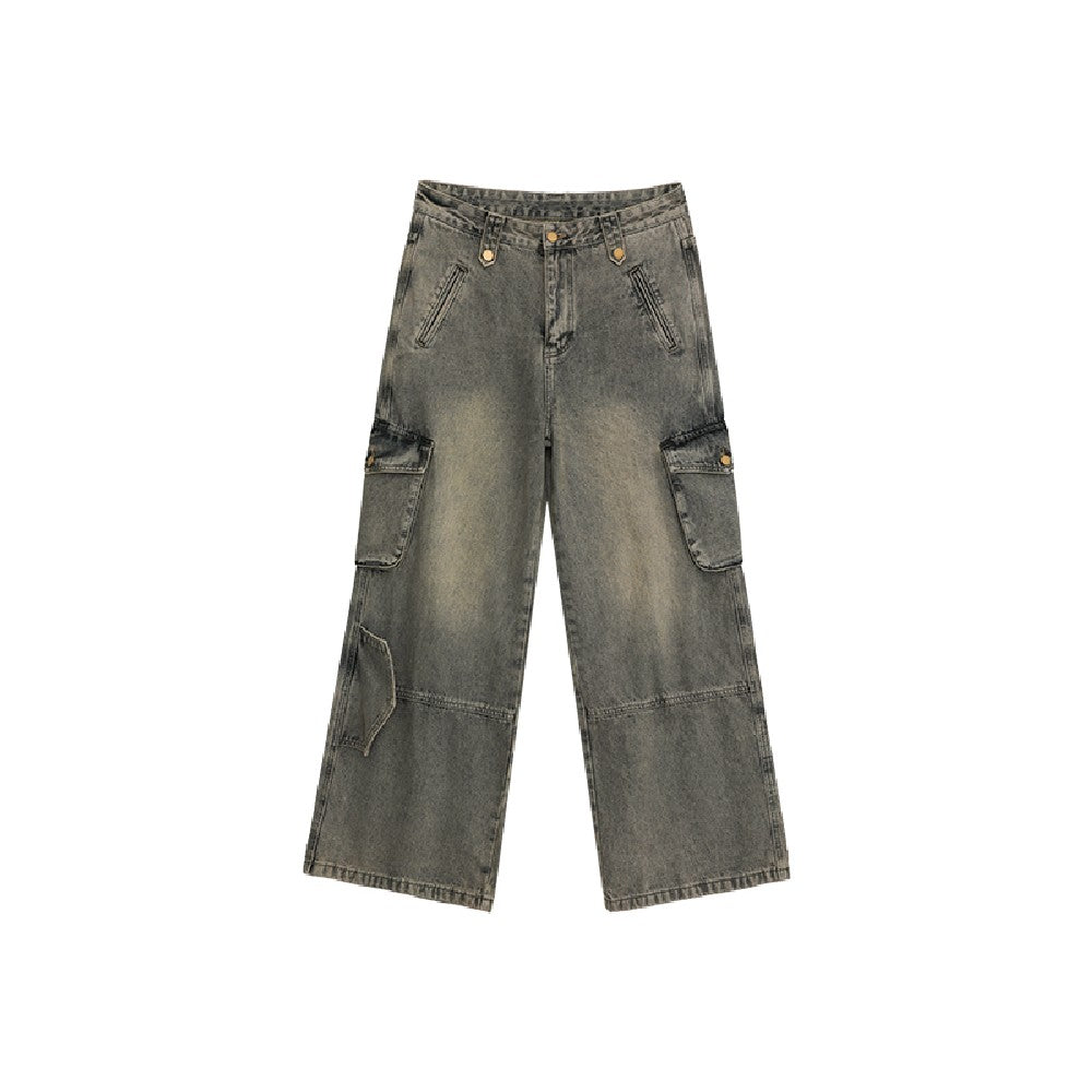Washed Pockets Jeans
