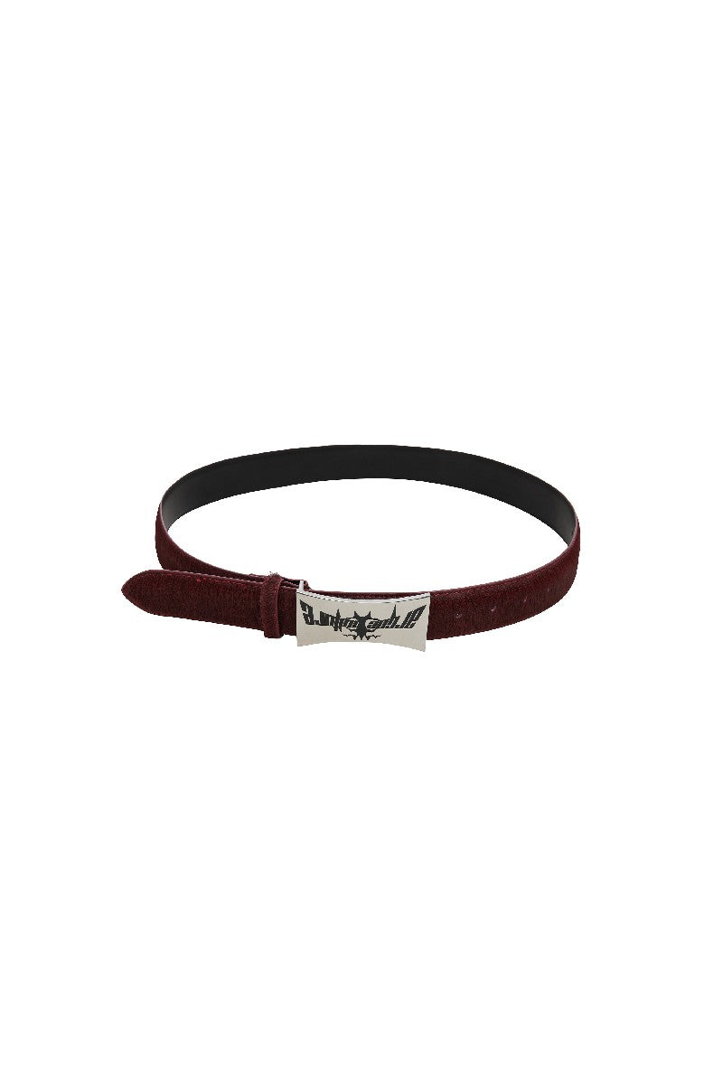 Distressed Leather Metal Buckle Belt