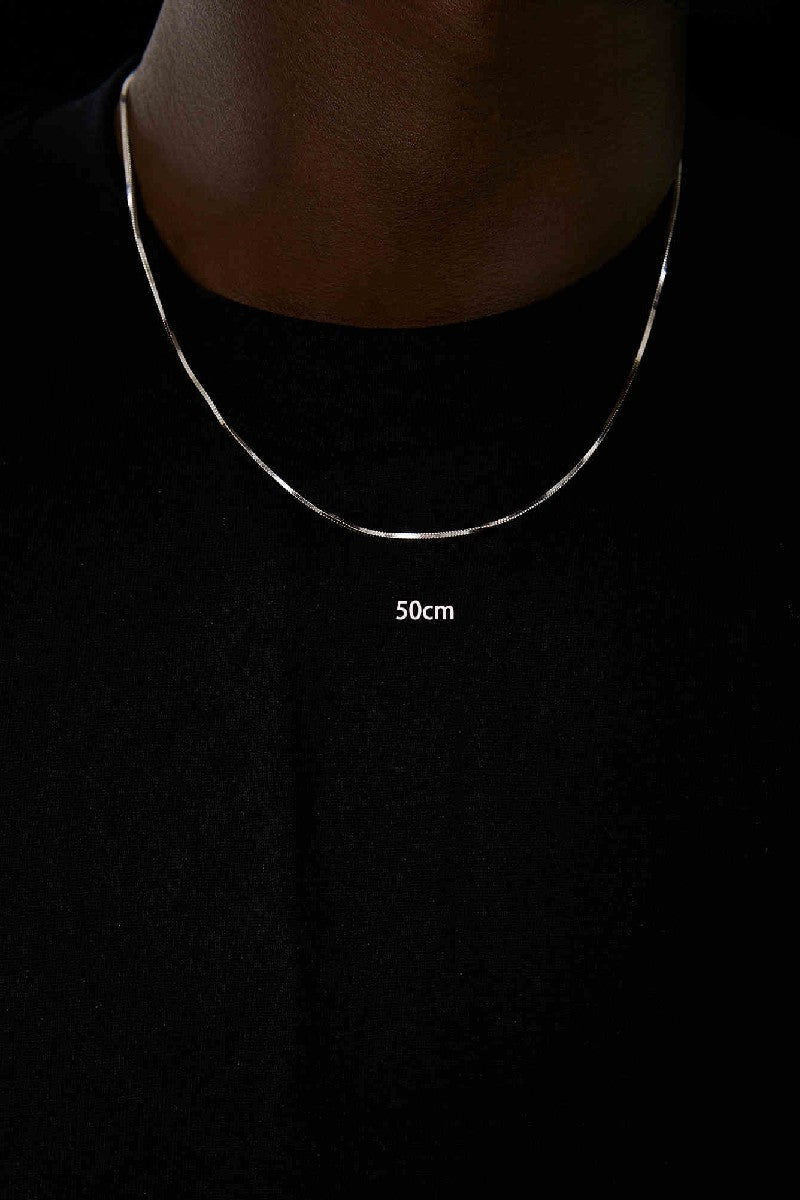 Box Chain Silver Necklace