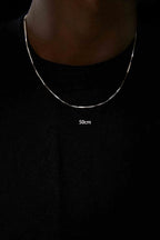 Box Chain Silver Necklace
