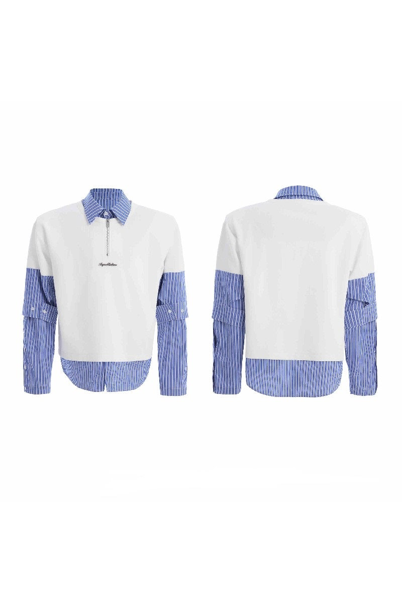 Layered Striped Shirt Tee
