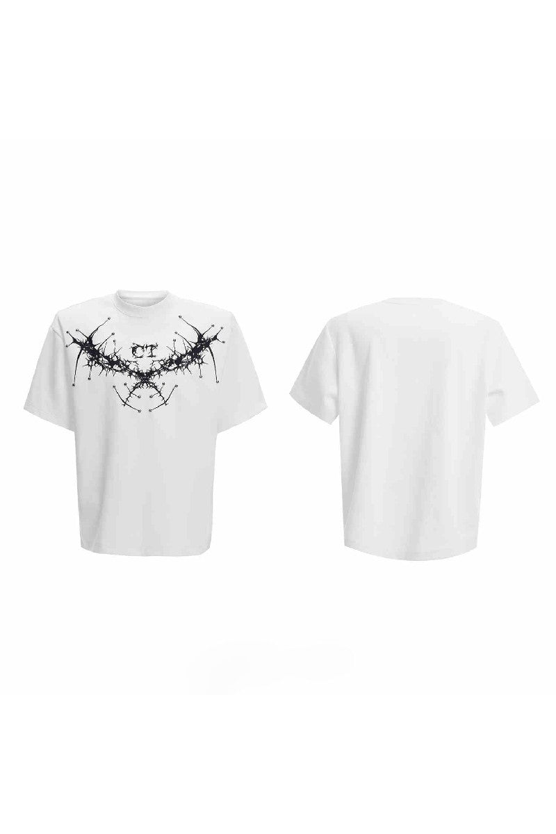 Studded Thistle Embroidery Tee