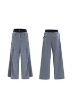 Striped Denim Panel Suit Trousers