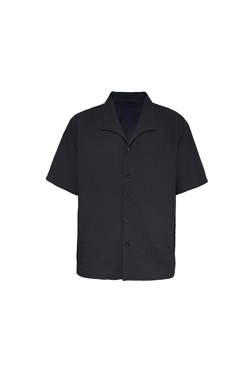 Seagull Collar Crinkle Shirt