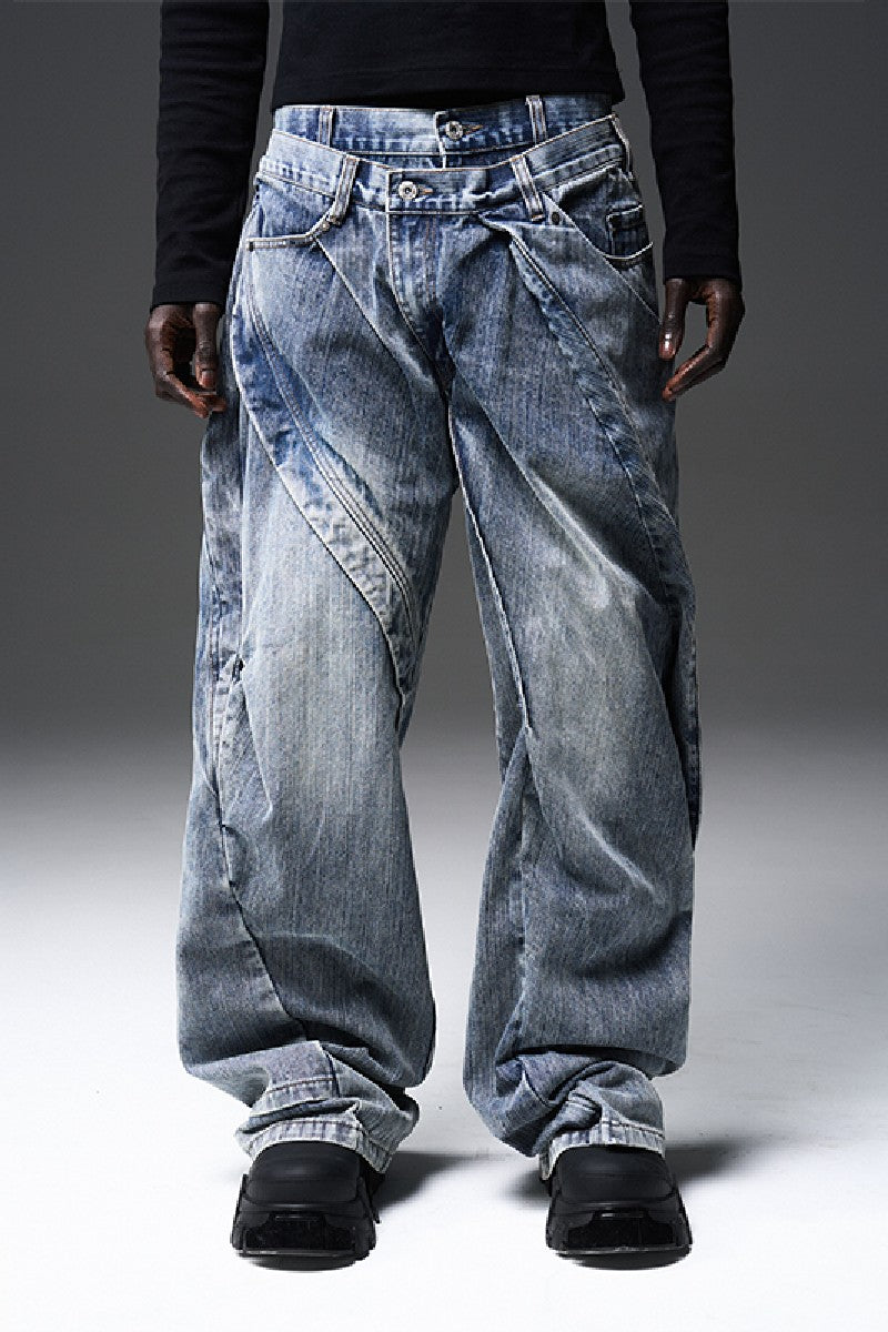 BNP x Black8 Twisted Layered Jeans