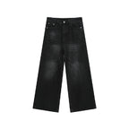Distressed Wash Straight Jeans